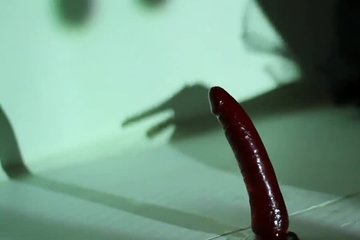 Пронзила свою похотливую щель черным резиновым членом